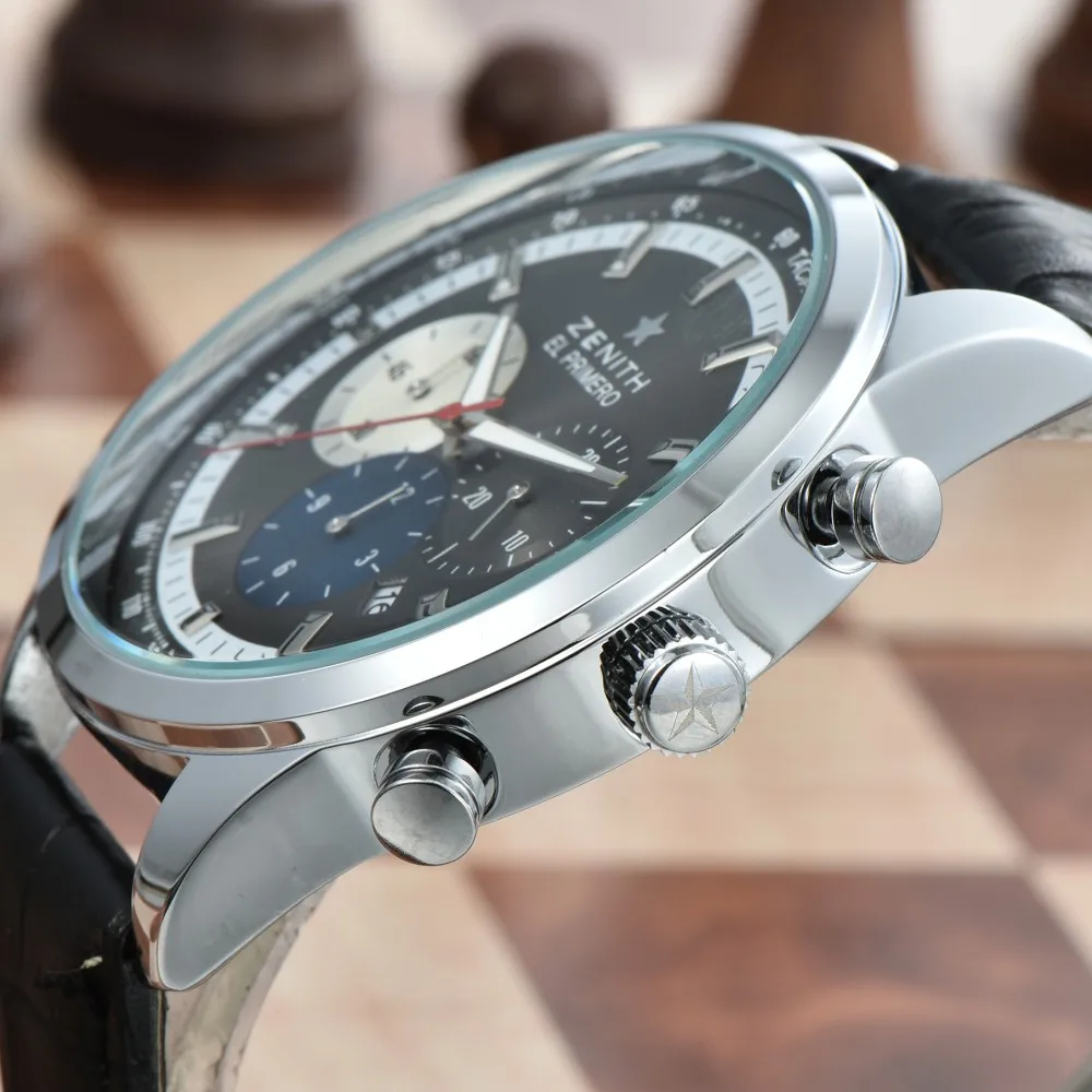 Zenith Luxury Brand Men's Watch New Year Gift Multifunctional Men's Waterproof Quartz Watch Reloj Hombre