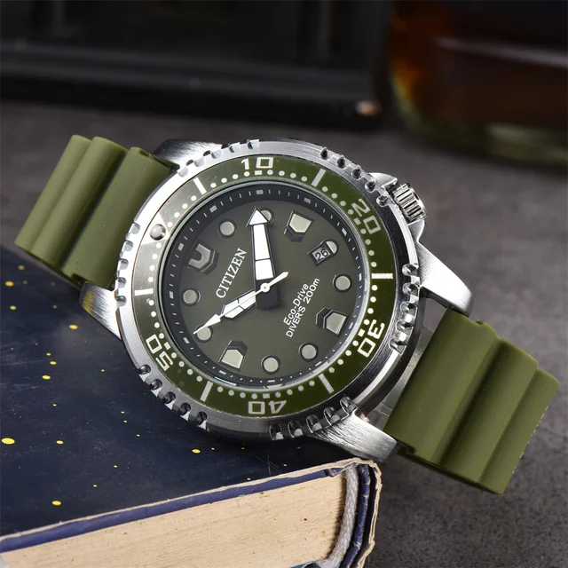 Citizen Eco-Driv Series Fashion Silicone Strap Quartz Watches for Men Valentine's Day Gift Montre Hommes Relogio Reloj Bracelet