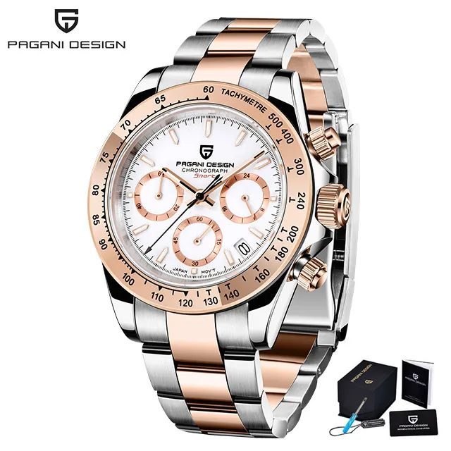 PAGANI Design Top Brand Men's Sports Quartz Watches Sapphire Stainless Steel Waterproof Chronograph Luxury Reloj Hombre