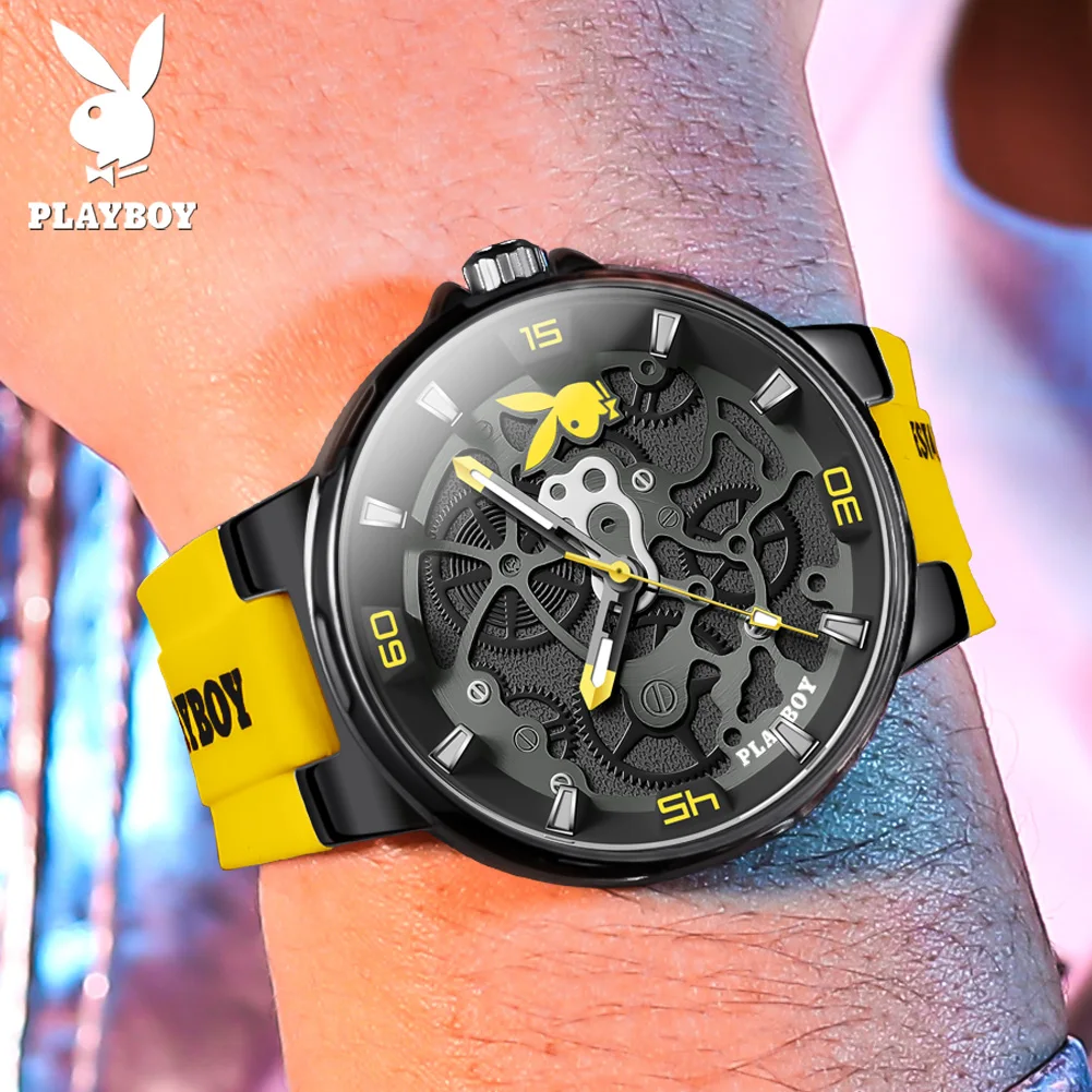 PLAYBOY Fashion Casual Men Watch Luxury Waterproof Luminous Man Wristwatch Quartz Men's Watches High Quality Relogios Masculino