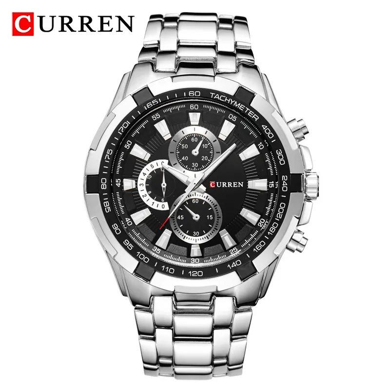 CURREN 8023 Quartz Watch Men Waterproof Sport Military Watches Mens Business Stainless Steel Wristwatch Male Clock reloj hombreP