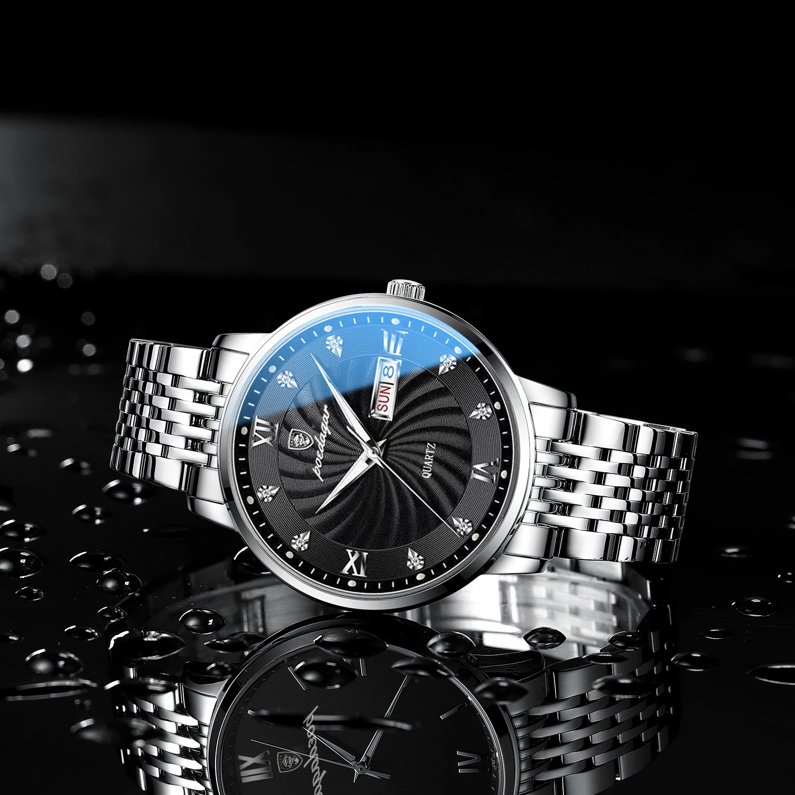 Top Brand Luxury Mens Watches Luminous Waterproof Stainless Steel Watch Quartz Men Date Calendar Business Wristwatch