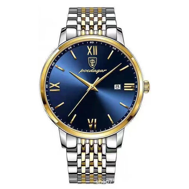 Top Brand Luxury Mens Watches Luminous Waterproof Stainless Steel Watch Quartz Men Date Calendar Business Wristwatch