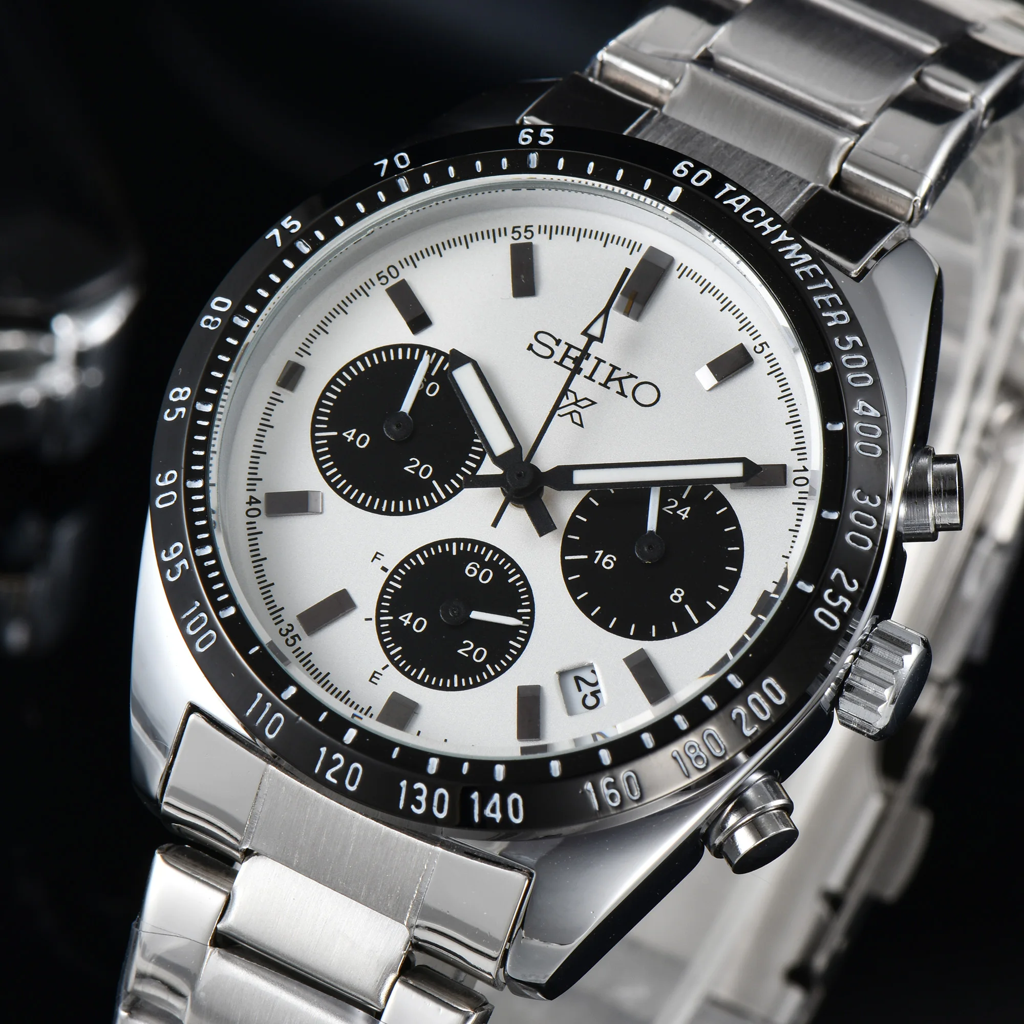 Seiko PROSPEX Series Luxury Quartz Movement Men Fashion Multifunctional Chronograph Stainless Steel Waterproof Case AAA Clock