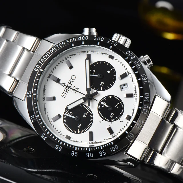 Seiko PROSPEX Series Luxury Quartz Movement Men Fashion Multifunctional Chronograph Stainless Steel Waterproof Case AAA Clock