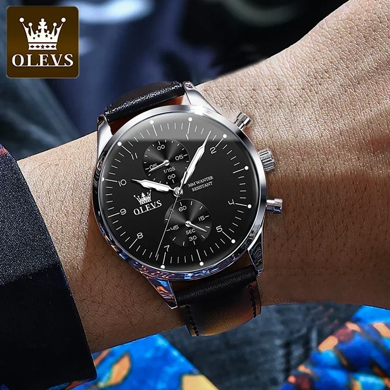 OLEVS Watches for Men Original Brand Quartz Luxury Business Men's Watch Waterproof Luminous Date Fashion Chronograph WristwatchP