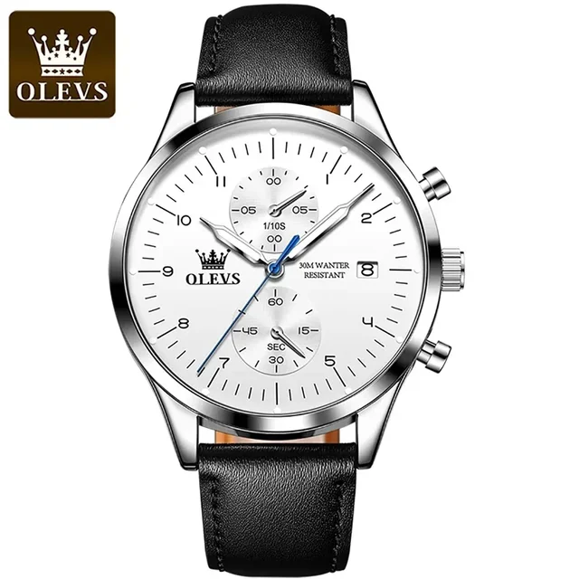 OLEVS Watches for Men Original Brand Quartz Luxury Business Men's Watch Waterproof Luminous Date Fashion Chronograph WristwatchP