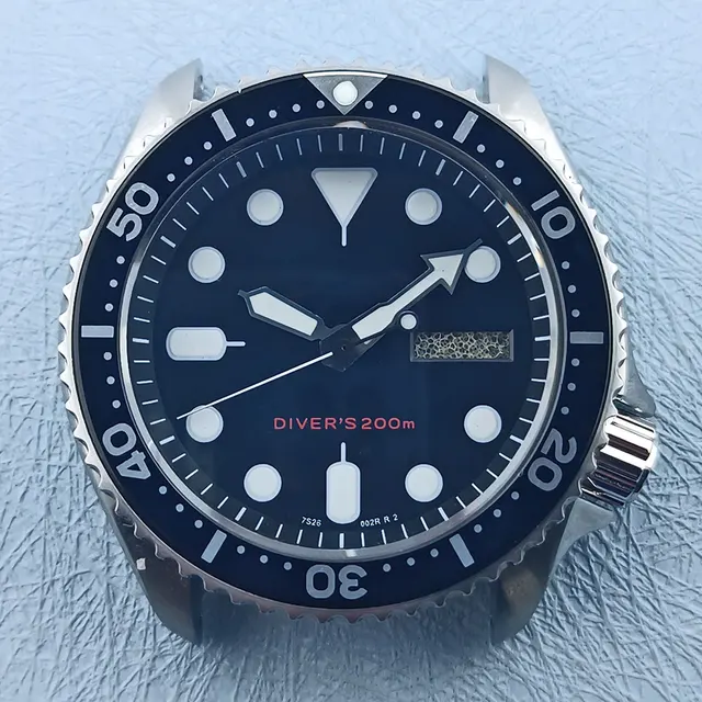 41mm SKX 007 nh36 Watch Case FIT nh34 nh35 Movement 316L Stainless Steel Sapphire Flat Glass Silver Case Luminous Dial