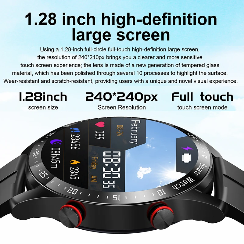 Bluetooth Call Smart Watch Men Waterproof Sport Fitness Tracker Weather Display Man Smartwatch Para Android IOS Watch