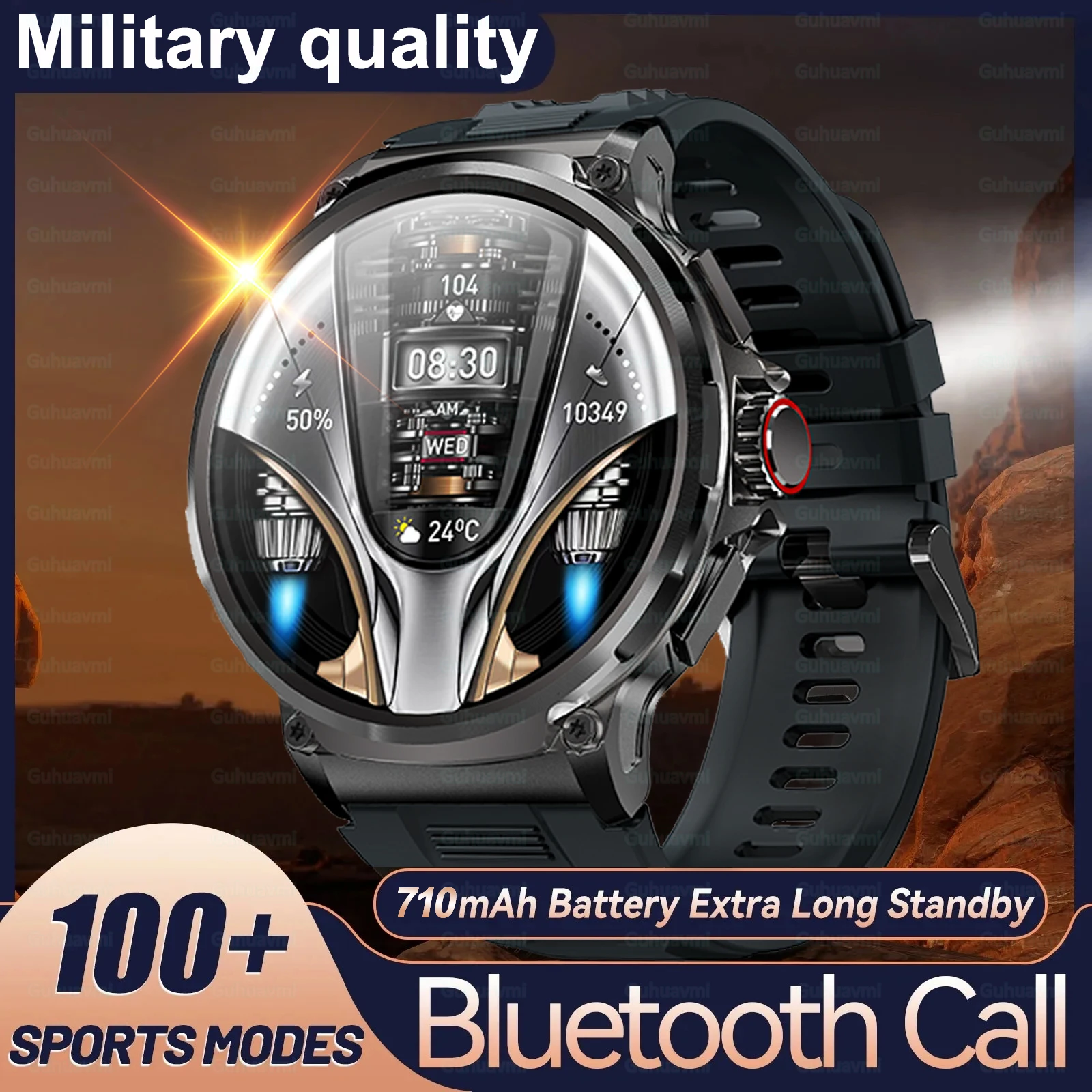 Outdoor Sports Fitness GPS Track Smartwatch HD Bluetooth Call 710 mAh IP68 Waterproof Blood Pressure Blood Oxygen Watch