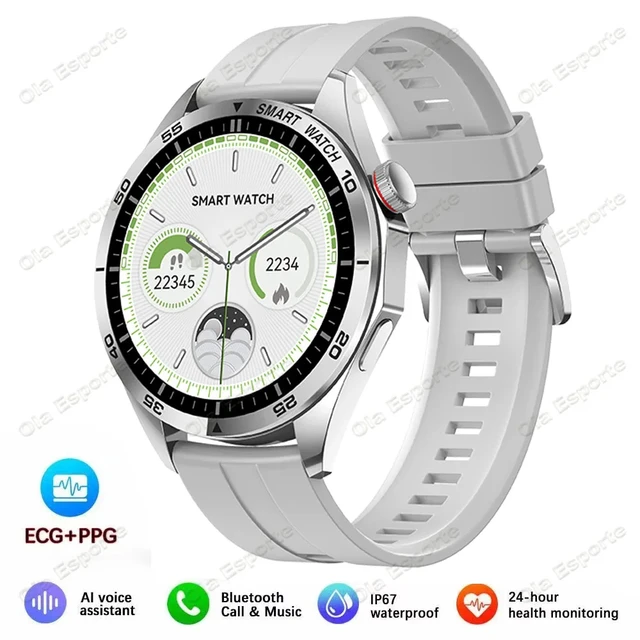 Gt4 Max Smartwatch NFC Bluetooth Call Bedside Lamp Compass ECG+PPG Heart Rate Wireless Charging Men Women Smartwatch 2024