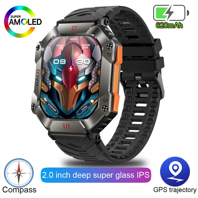 Outdoor Military Grade Smart Watch Men Compass Voice Call Sport Watches GPS Tracker Long Standby IP67 Waterproof Smartwatch Man