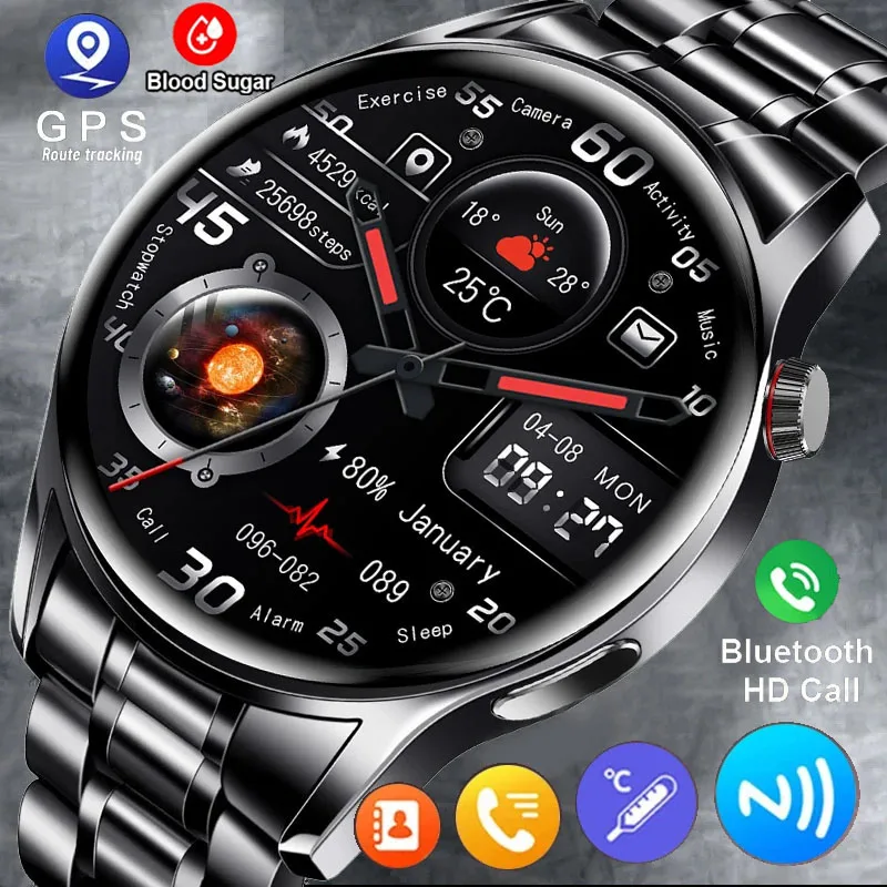 For Huawei Xiaomi GT4 Pro Smart Watch Men NFC GPS Tracker AMOLED 360*360 HD Screen Heart Rate Bluetooth Call SmartWatch
