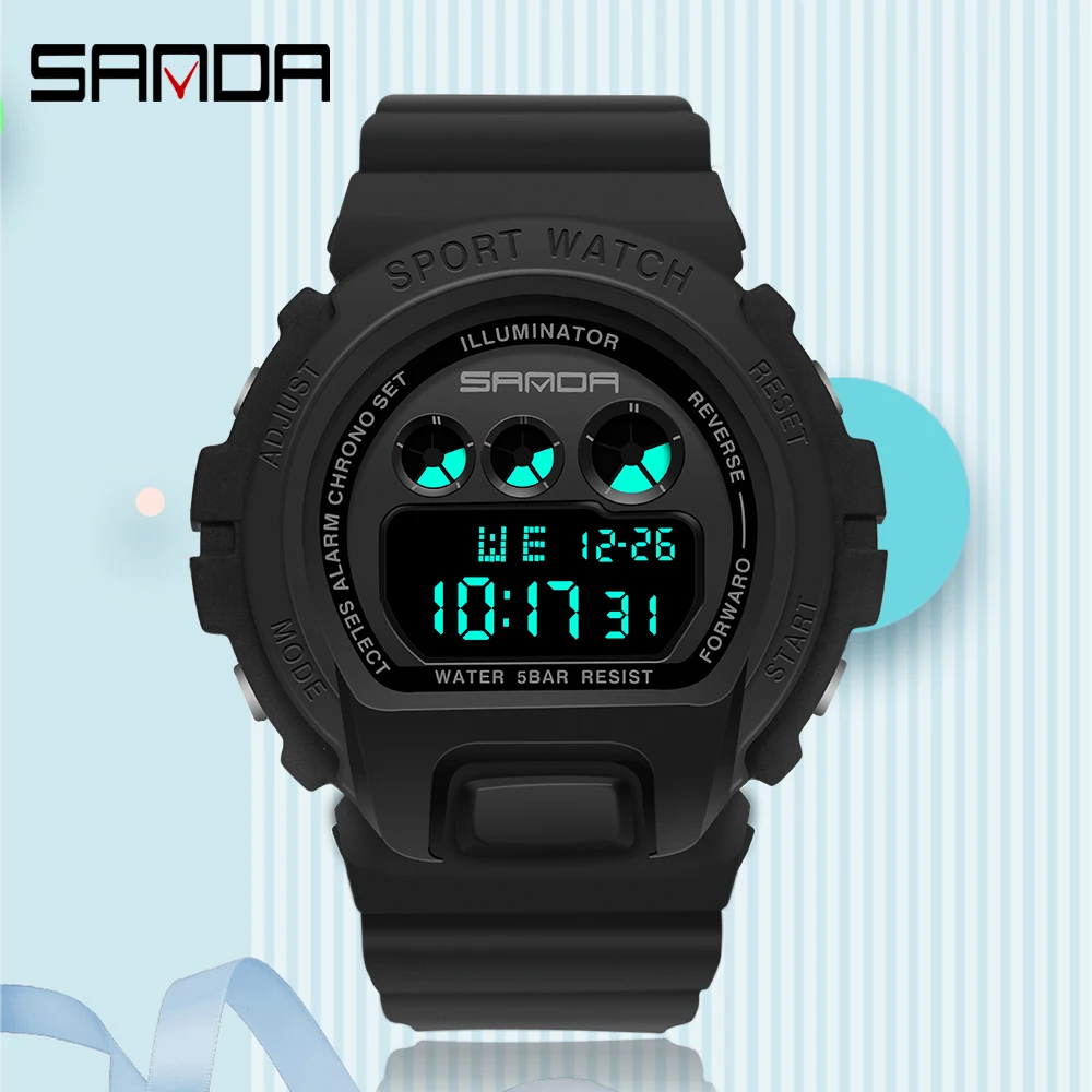 SANDA Outdoor Sports Watch Men LED Digital Watch Mens Waterproof Wristwatches Alarm Chrono Watches Mens Clock Relogio MasculinoP