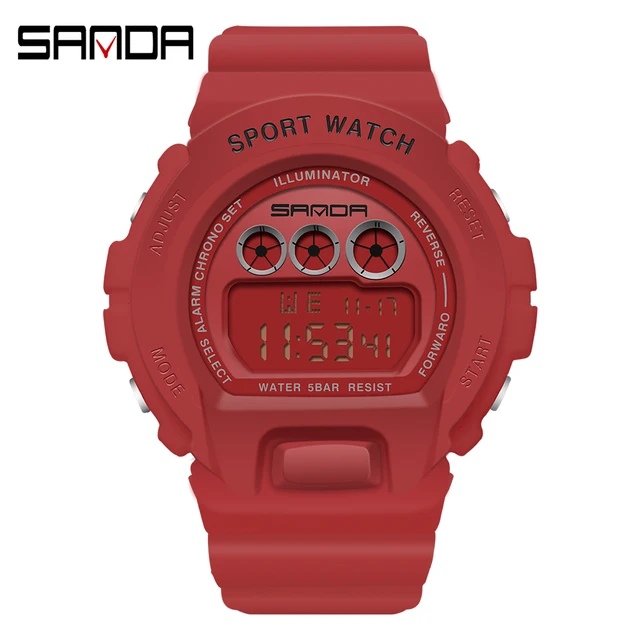 SANDA Outdoor Sports Watch Men LED Digital Watch Mens Waterproof Wristwatches Alarm Chrono Watches Mens Clock Relogio MasculinoP