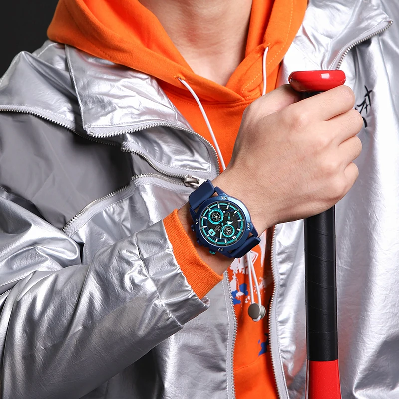 NAVIFORCE Men Calendar Wristwatch Original Casual Sports Watches Waterproof Silicone Strap Quartz Chronograph Boyfriend Gift