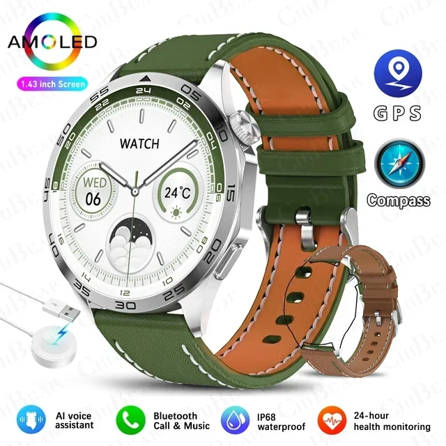 For Huawei Watch GT4 Pro Smart Watch Men NFC GPS Tracker AMOLED 466*466 HD Screen Heart Rate Bluetooth Call SmartWatch 2023 New