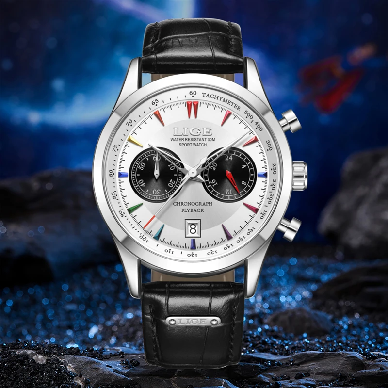 LIGE Luxury Casual Watch Top Brand Business Male Wrist Watches Date Clock Waterproof Leather Dress Mens Watch Gift Montre Homme