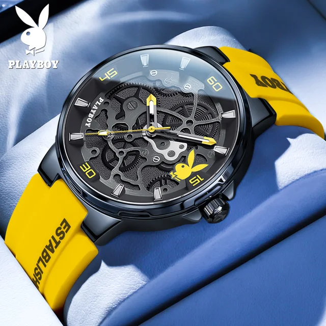 PLAYBOY Fashion Casual Watch for Men Luxury Waterproof Luminous Man Wristwatch High Quality Elegant Sports Quartz Men's Watches