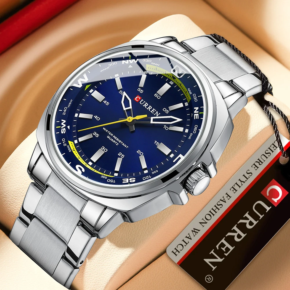CURREN Brand Quartz Watch For Men Waterproof Sport Military Watches Mens Business Stainless Steel Wristwatch Male Clock