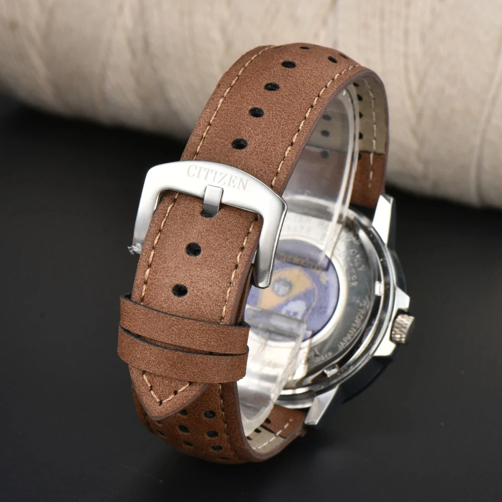 Citizen Luxury Brand Fashion Men's Multifunctional Waterproof Quartz Watch Leather Strap Montre Homme