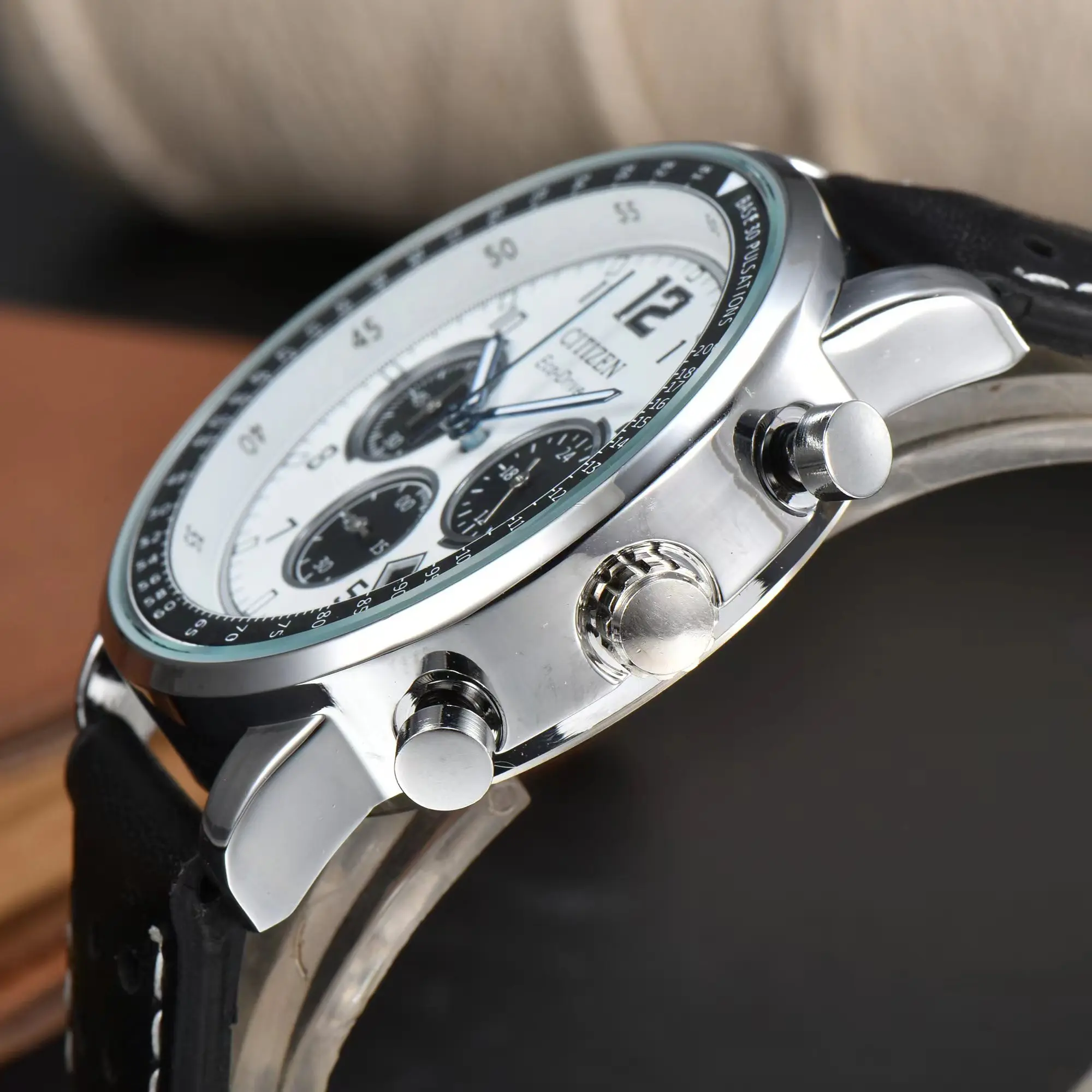 Citizen Eco-Drive CA4500-16X Flight Military Future Force Chronograph Leather Strap Quartz Watch for Men Relogio Reloj Hombre