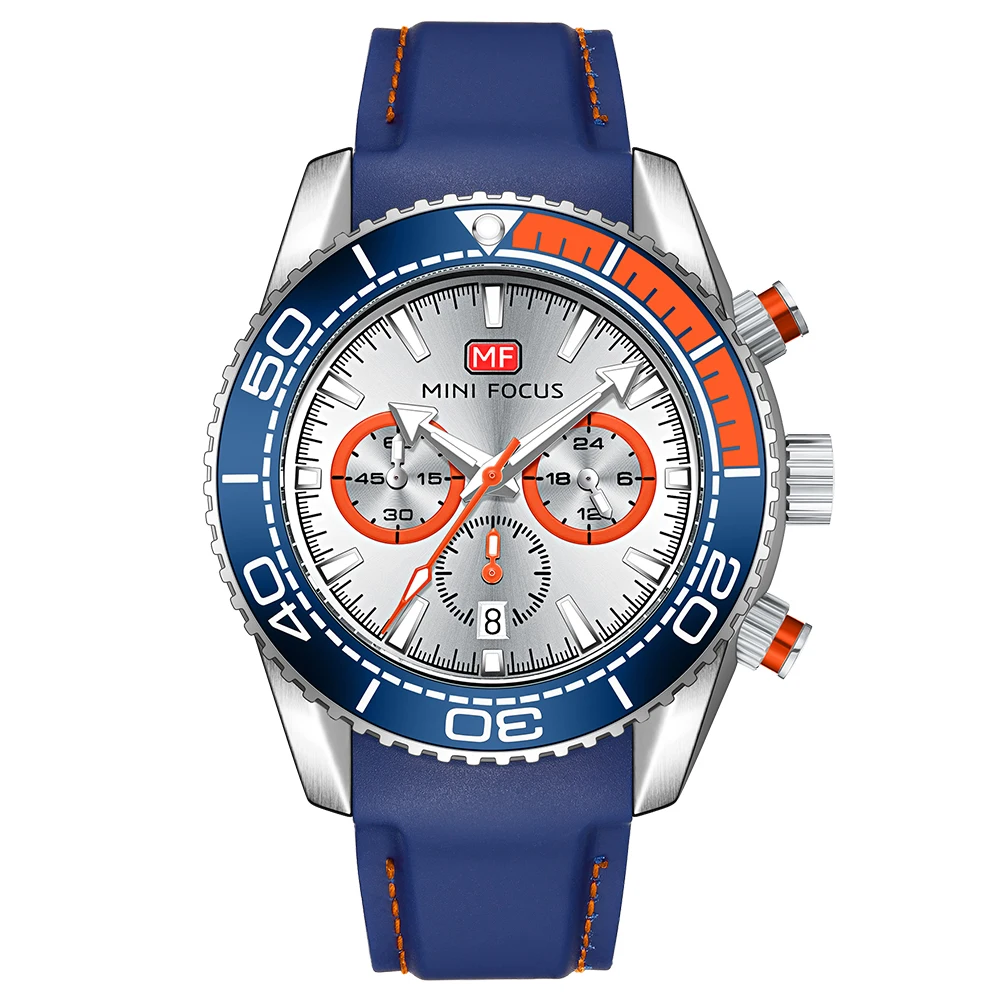 Watch For Men Multifunction Sport Wrist Watches Luxury Brand Waterproof Relogio Masculino Reloj Hombre Silicone Strap Blue 0426