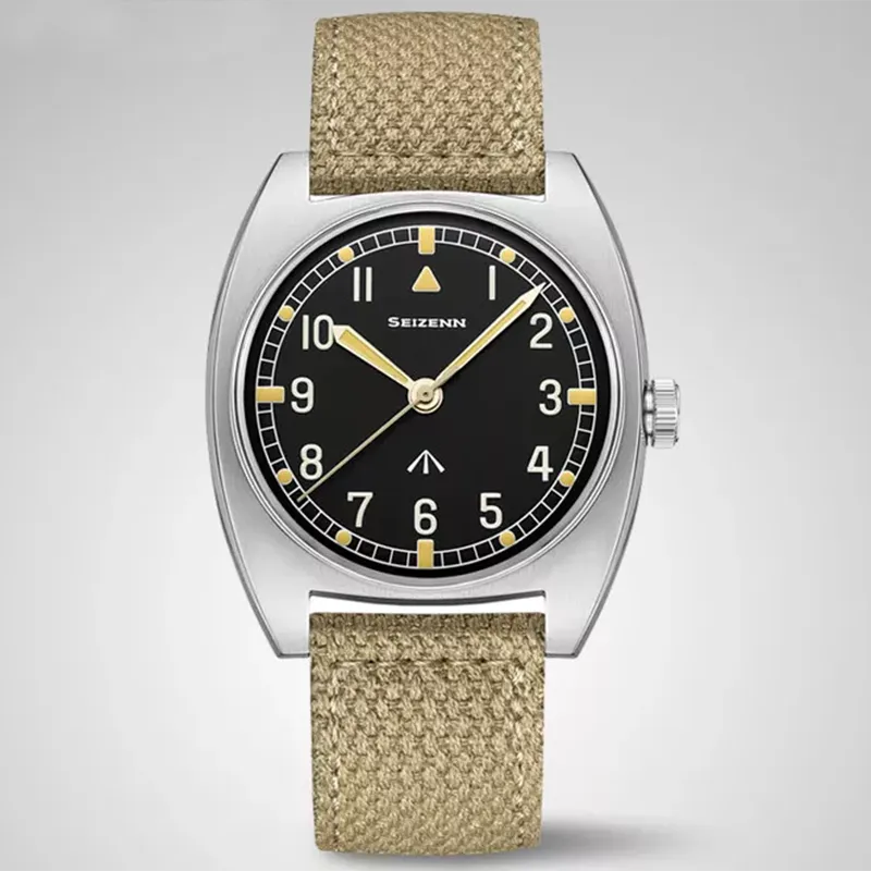 Merkur W10 Vintage Watch British Military Field Watch Mens Mechanical Hand Wind Watches Luminous Stain Steel  38mm Case