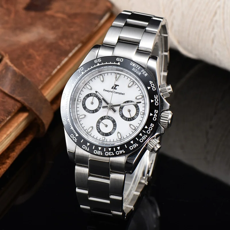 40mm VK63 Watch For Men Custom S Logo With Chronograph Quartz Top Fashion Business Sport Wristwatches Stainless Steel Waterproof
