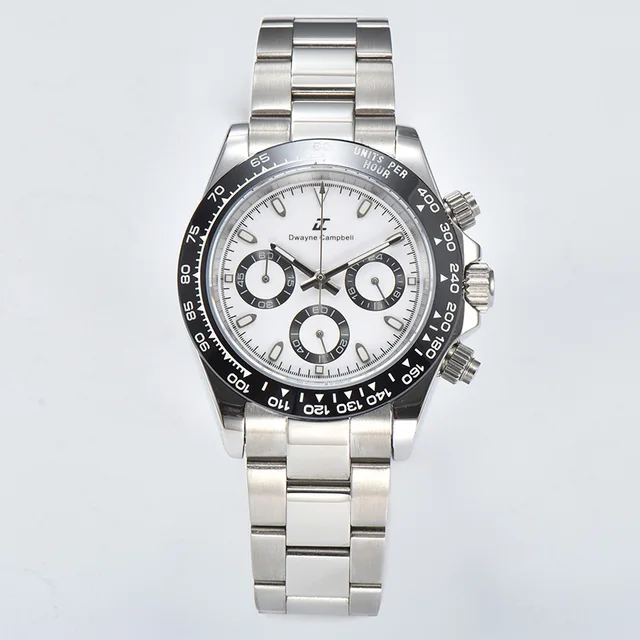 40mm VK63 Watch For Men Custom S Logo With Chronograph Quartz Top Fashion Business Sport Wristwatches Stainless Steel Waterproof