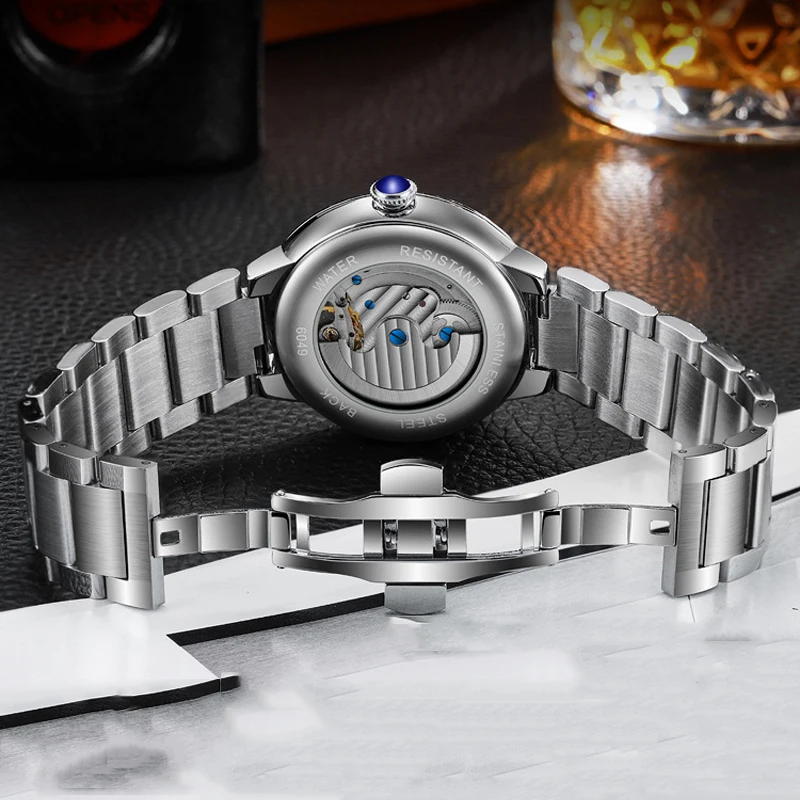 Luxury Men Mechanical Wristwatches 3ATM Waterproof Automatic Watch Moon Phase Tourbillon Sports Watch for Men Reloj Hombre