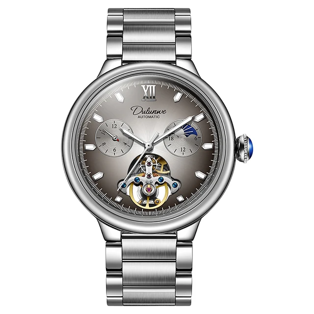 Luxury Men Mechanical Wristwatches 3ATM Waterproof Automatic Watch Moon Phase Tourbillon Sports Watch for Men Reloj Hombre