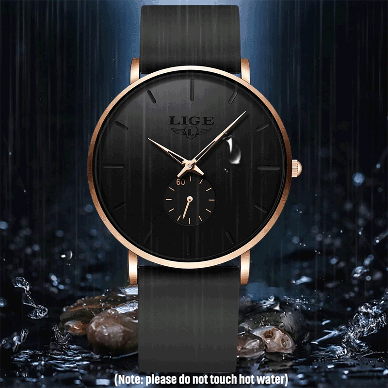 LIGE Fashion Mens Watches Top Brand Luxury Sport Waterproof Simple Ultra-Thin Watches Men Quartz Clock Relogio Masculino+Box
