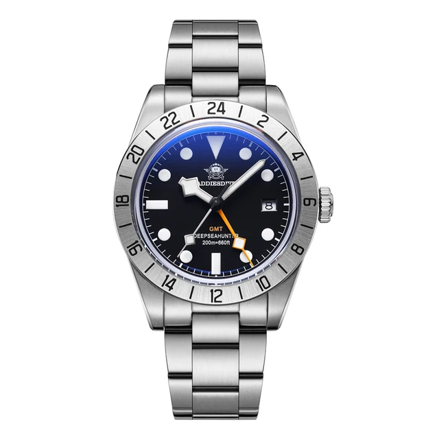 Addies Dive Men Watches BGW9 Super Luminous Bubble Mirror Glass GMT Watch 20Bar Waterproof Quartz Watches Reloj Hombre