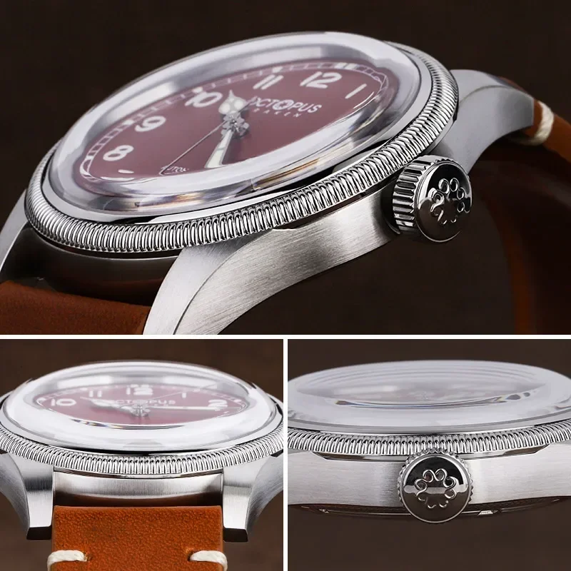 Octopus Kraken Pilot Watch NH35 Movement Automatic Stainless Steel Sapphire Glass 100M Waterproof Vintage Men Luxury Wristwatch
