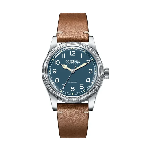 Octopus Kraken Pilot Watch NH35 Movement Automatic Stainless Steel Sapphire Glass 100M Waterproof Vintage Men Luxury Wristwatch