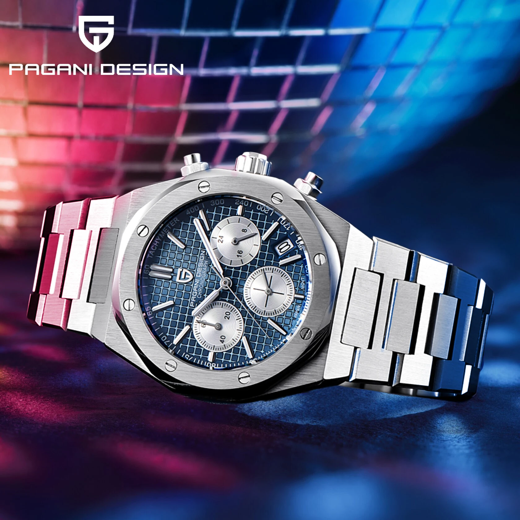 PAGANI DESIGN Top Men's Watch Automatic Quartz Clock Japan VK63 Stainless Steel Business Luxury Sapphire Reloj Hombre