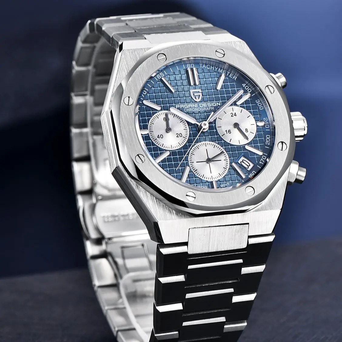 PAGANI DESIGN Top Men's Watch Automatic Quartz Clock Japan VK63 Stainless Steel Business Luxury Sapphire Reloj Hombre
