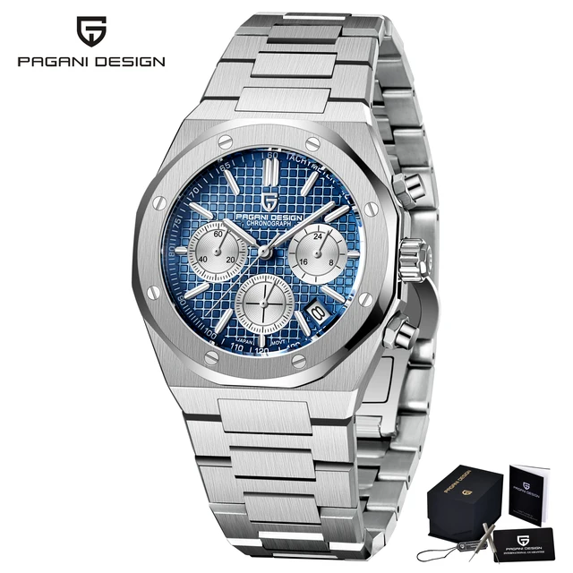 PAGANI DESIGN Top Men's Watch Automatic Quartz Clock Japan VK63 Stainless Steel Business Luxury Sapphire Reloj Hombre