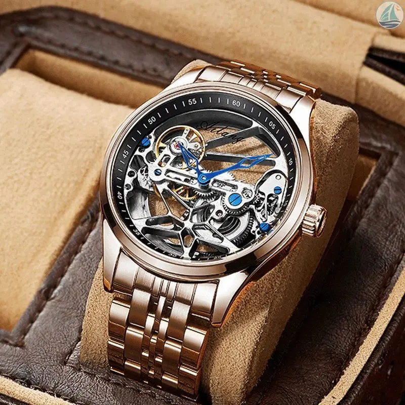 Genuine Tourbillon Watches Men Mechanical Watch Fully Automatic luxury Brands Luminous waterproof fashion MAN WATCH Reloj Hombre