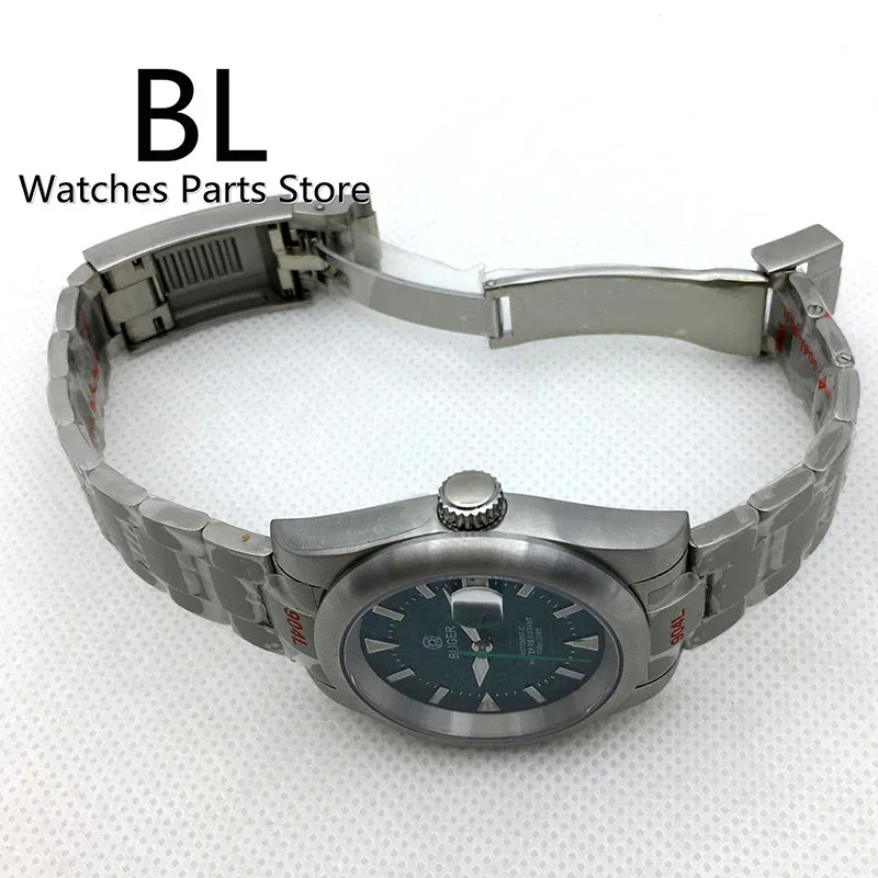 BLIGER 36mm/39mm NH35A Automatic Men's Watch Blue Araneose Webbed Dial Green Luminous Brushed Bezel Oyster/Jubilee Bracelet Date
