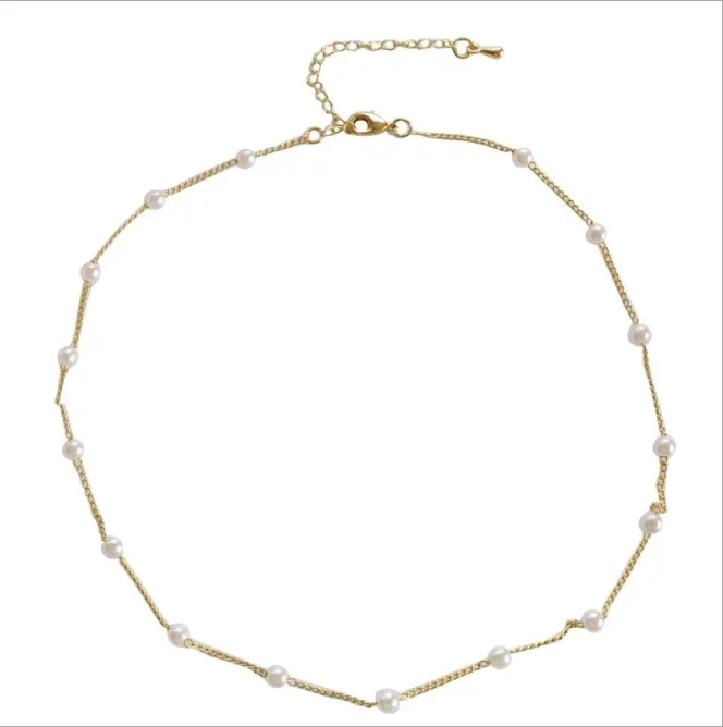 Delysia King  Simple pearl necklace clavicle chain