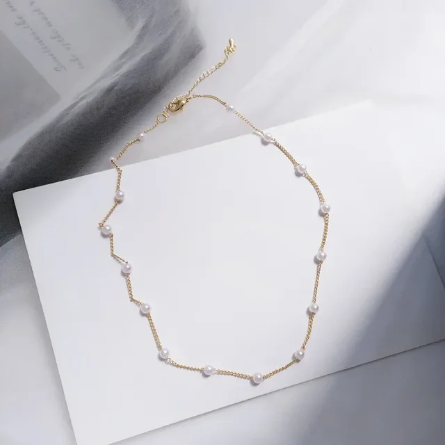 Delysia King  Simple pearl necklace clavicle chain