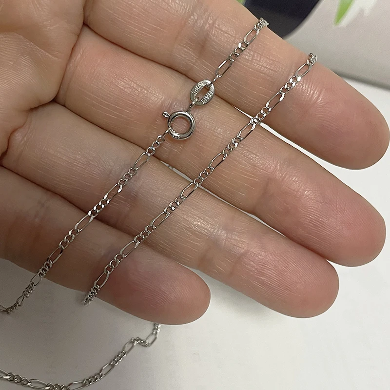 35cm-80cm 1.5mm Italy Made 925 Sterling Silver Figaro Chain Choker Necklace Women Jewelry Kolye Collier Collares Ketting Collane