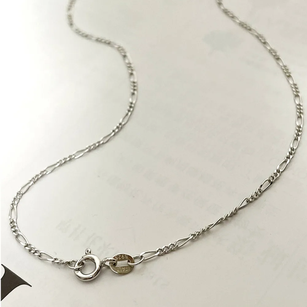 35cm-80cm 1.5mm Italy Made 925 Sterling Silver Figaro Chain Choker Necklace Women Jewelry Kolye Collier Collares Ketting Collane