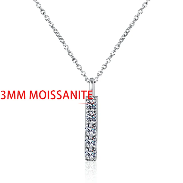 0.5CTTW Certified Excellent Cut Moissanite Pendant for Women S925 Sterling Silver Necklace Elegant Shiny Diamond Jewelry