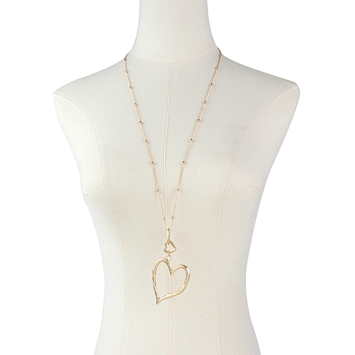 Simple Irregular Triple Hearts Pendant Necklace Collar Adjustable Link Chain Necklace Valentine's Day Mothers Gifts