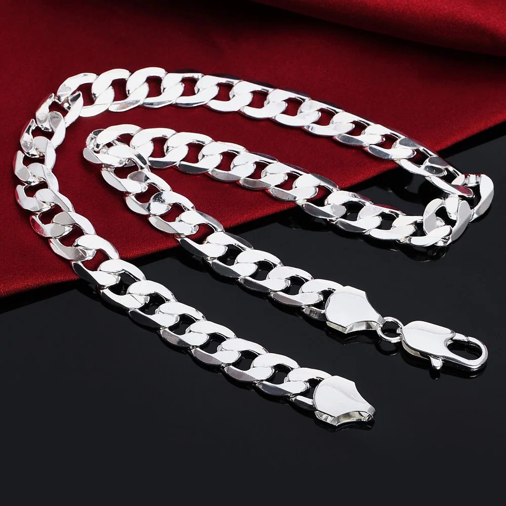 Special offer 925 Sterling Silver necklace for men classic 12MM chain 18-30 inches fine Fashion brand jewelry party wedding gift