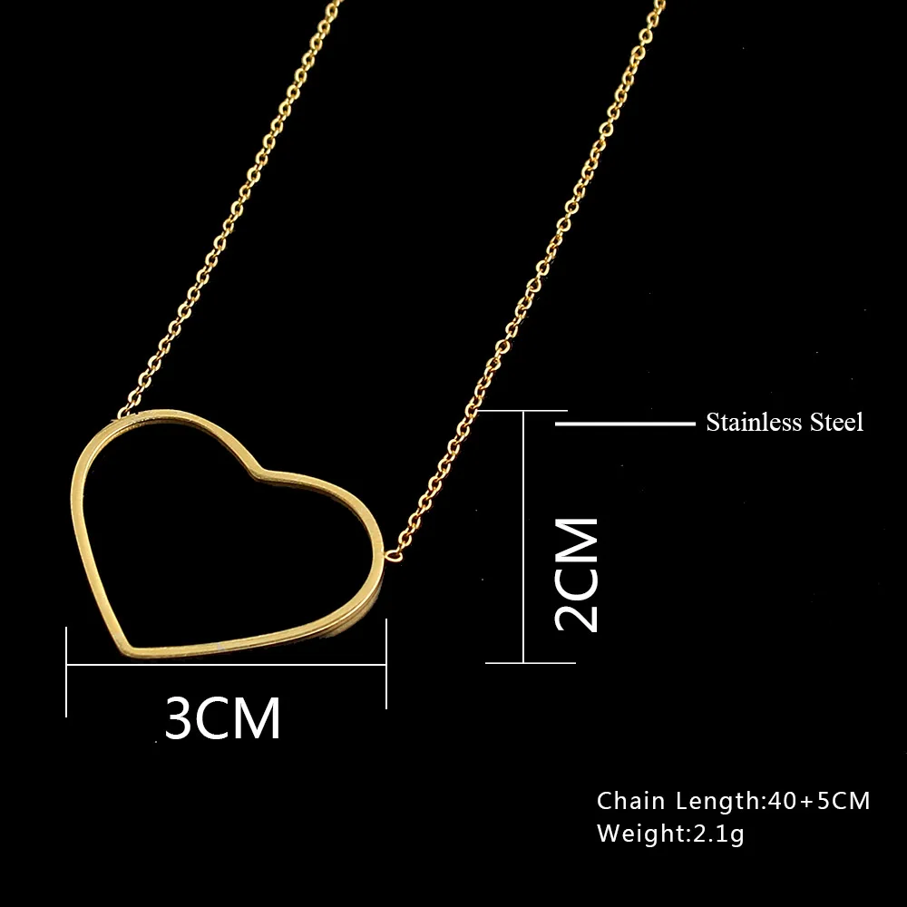 Stainless Steel Chain Choker Neckless For Women Heart Star Round Pendant Necklace Korean Necklace Women Jewelry