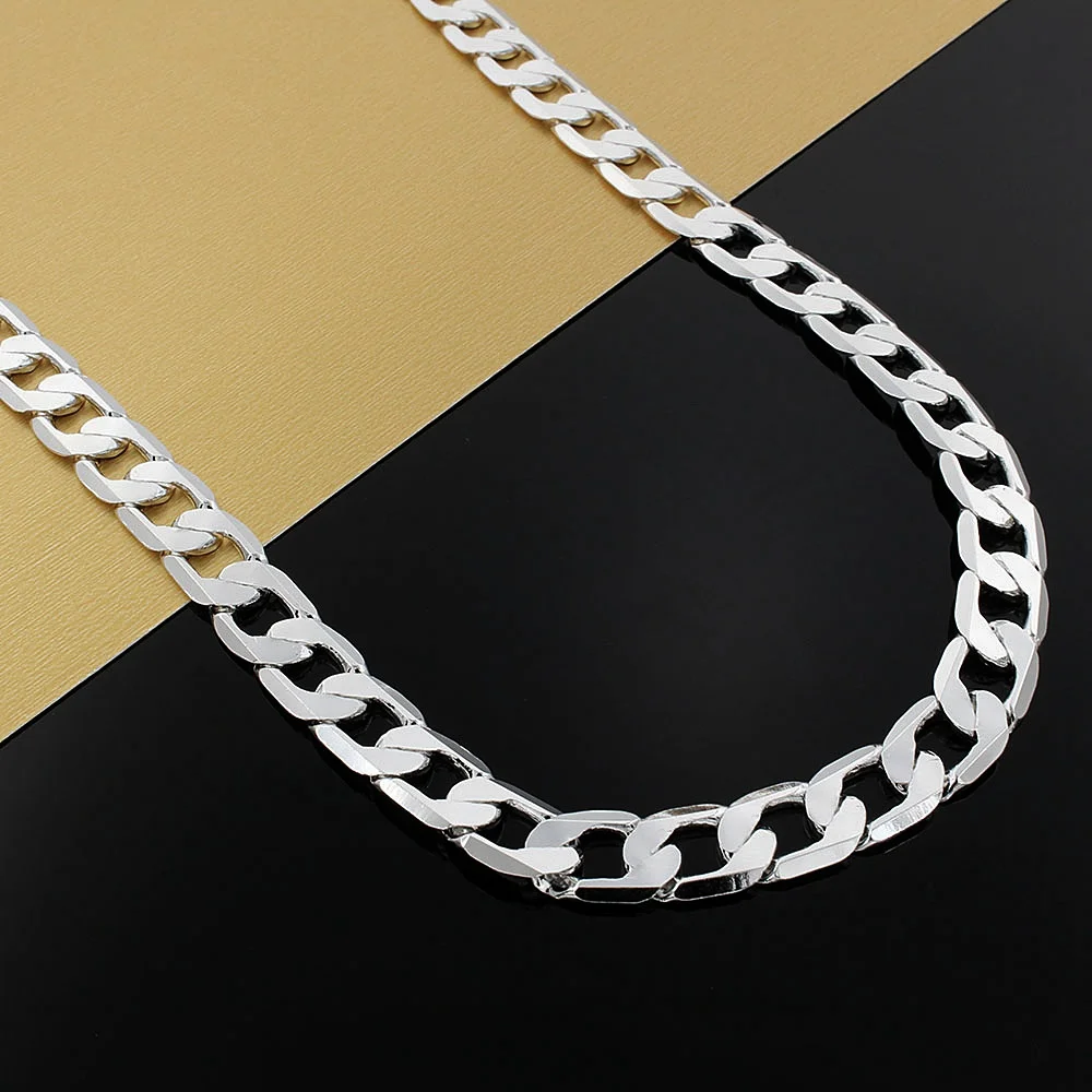 Hot classic 10MM Chain 925 Sterling Silver Necklace for men's 20/24 inches luxury Popular brands Jewelry wedding Christmas gifts